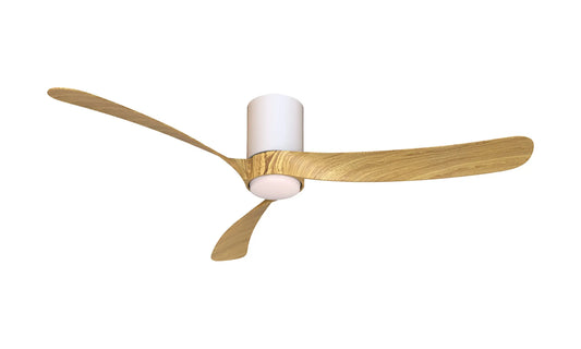 COL 132cm Ceiling Fan in White with Fair Wood Blades - ID 14693