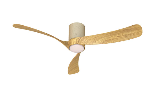 COL 120cm Ceiling Fan in White Ceramic with Fair Wood Blades - ID 14685