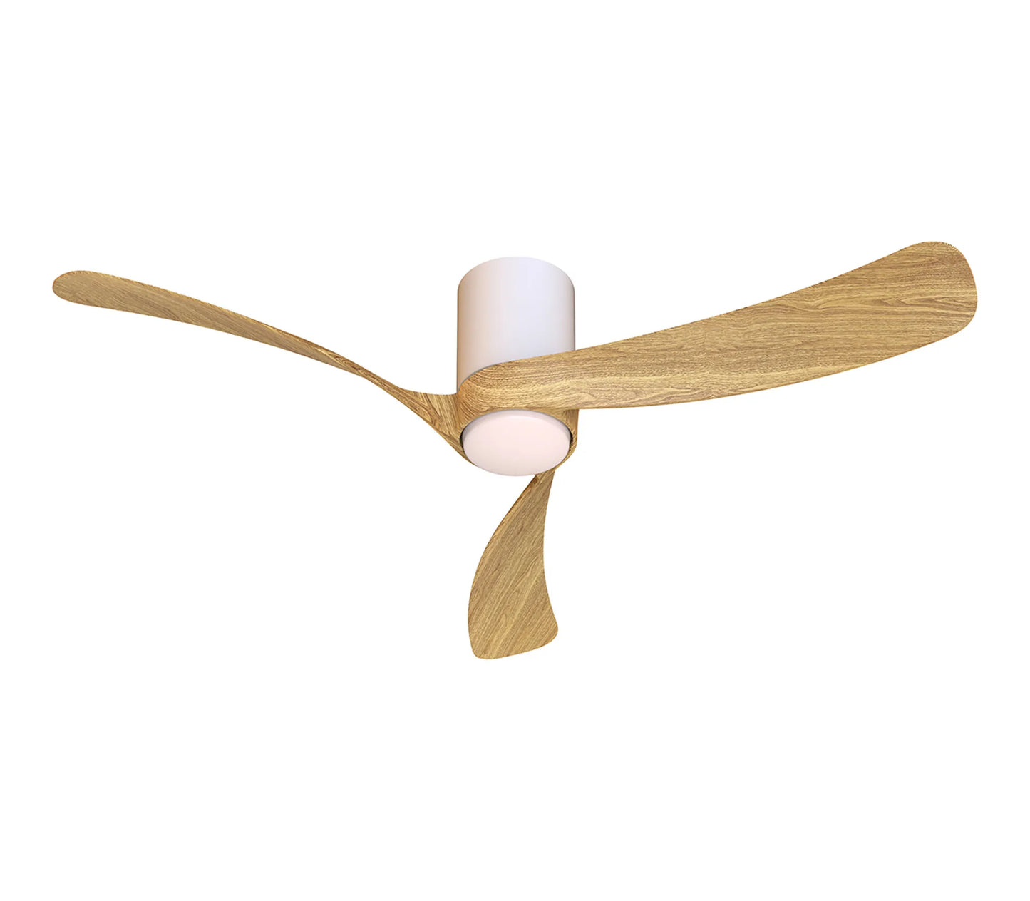 COL 120cm Ceiling Fan in White with Fair Wood Blades - ID 14686