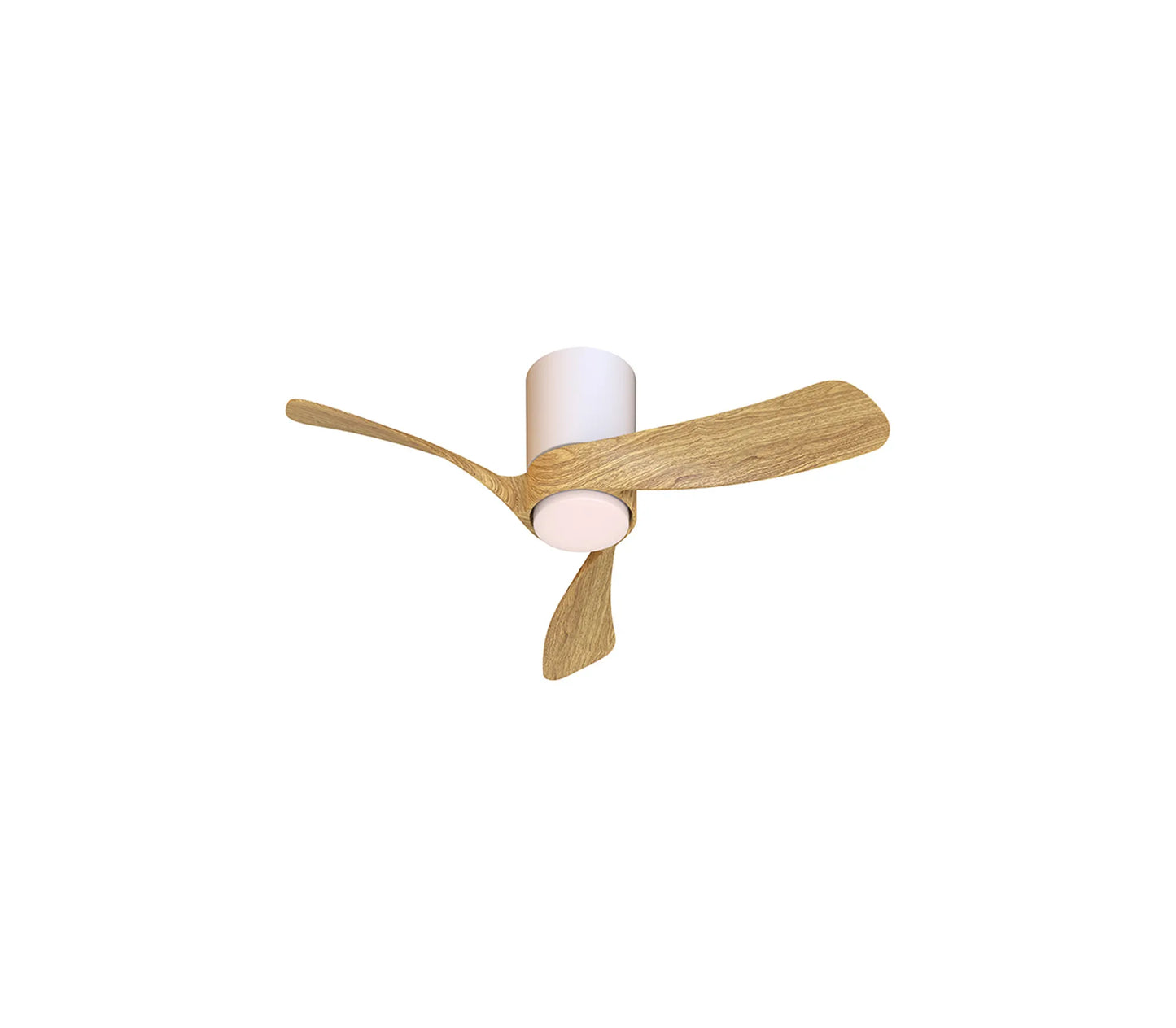 COL 72cm Ceiling Fan in White with Fair Wood Blades - ID 14680
