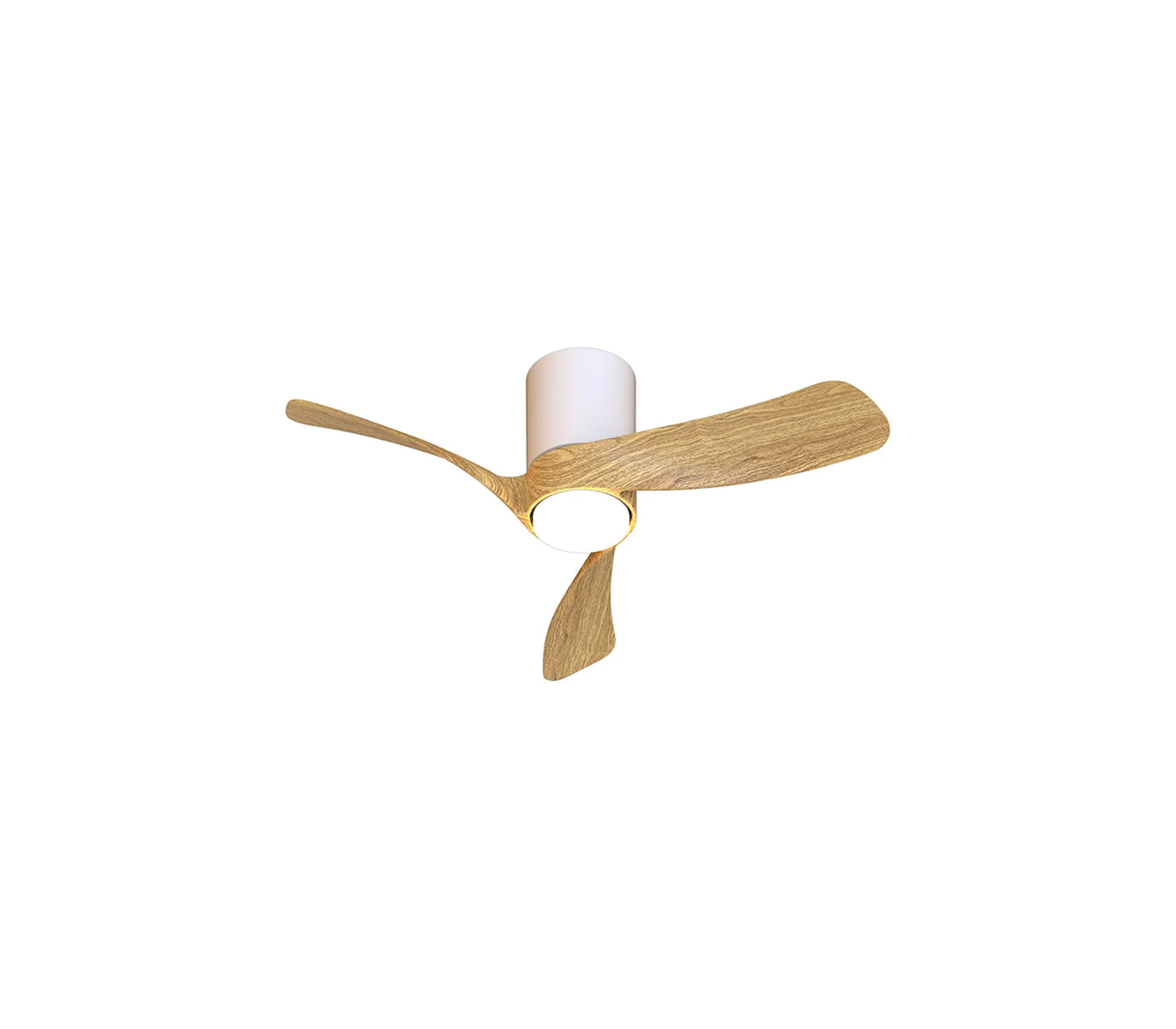 COL 72cm Ceiling Fan in White with Fair Wood Blades - ID 14680