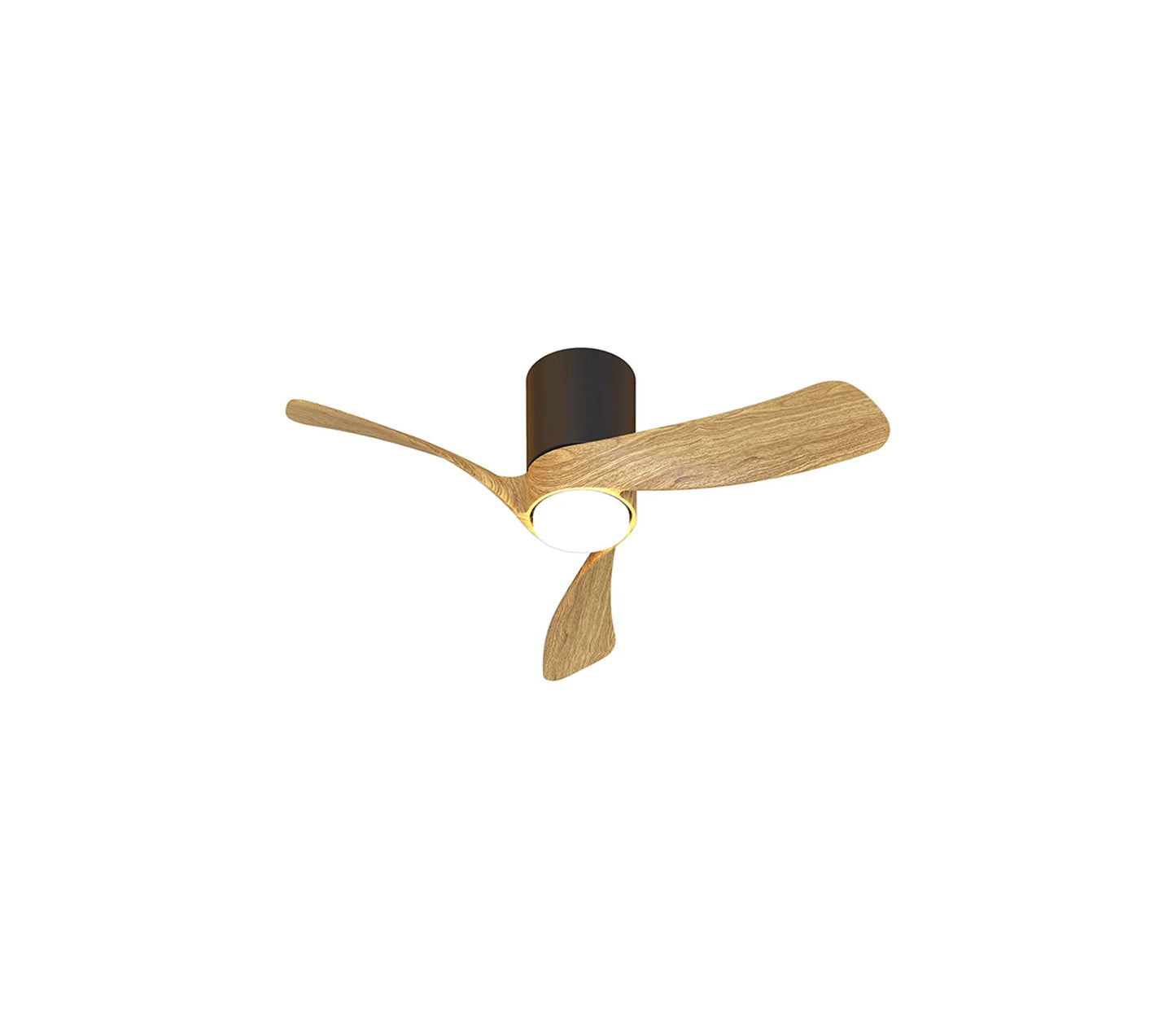 COL 72cm Ceiling Fan in Black with Fair Wood Blades - ID 14683