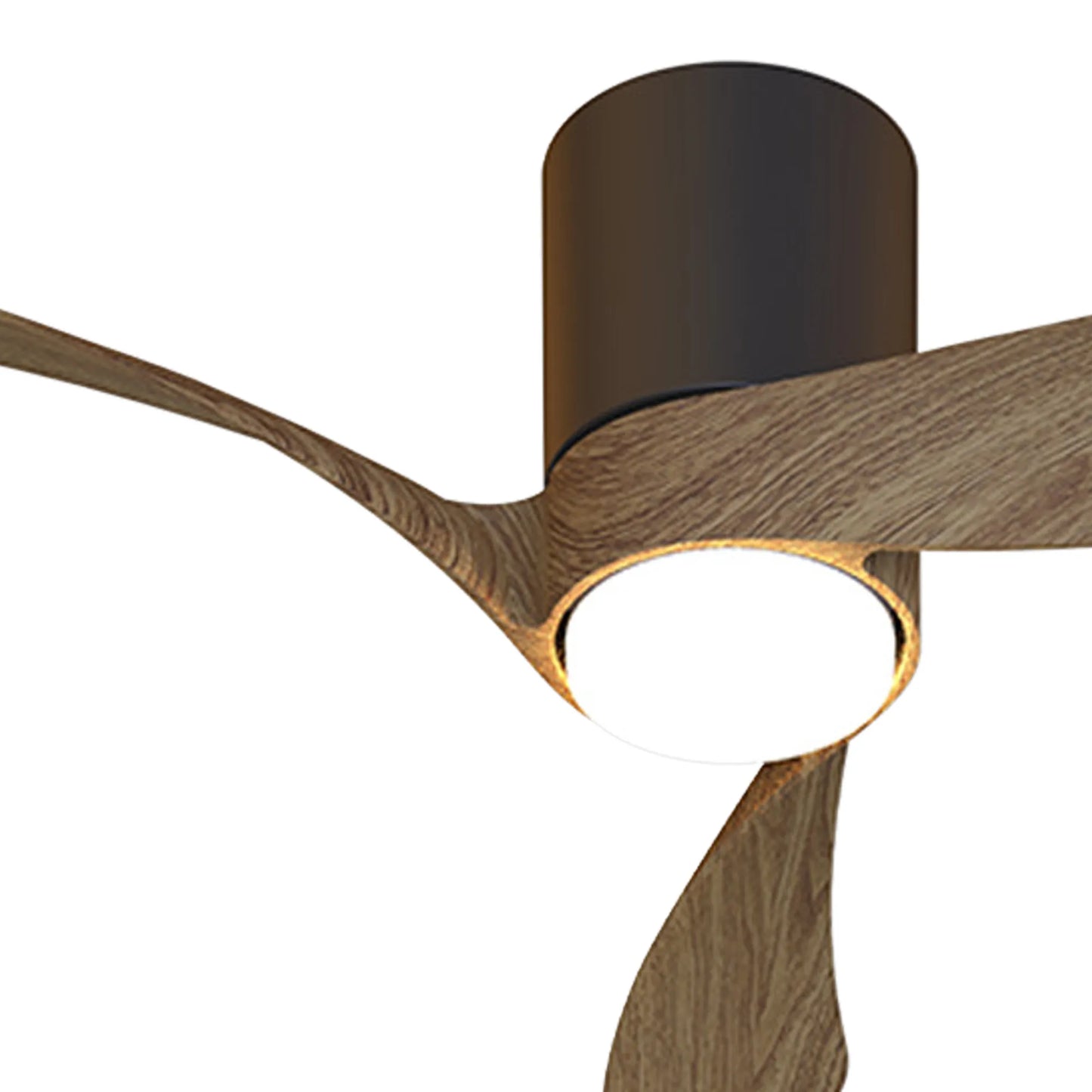 COL 72cm Ceiling Fan in Black with Walnut Wood Blades - ID 14684