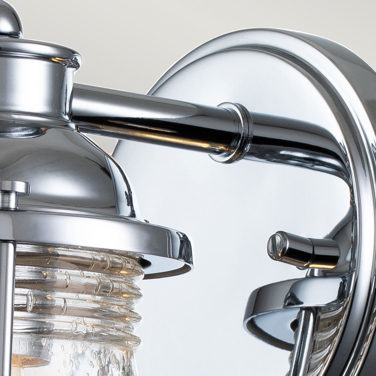 Nautilus Polished Chrome & Seeded Clear Glass IP44 Bathroom Wall Light - ID 14354