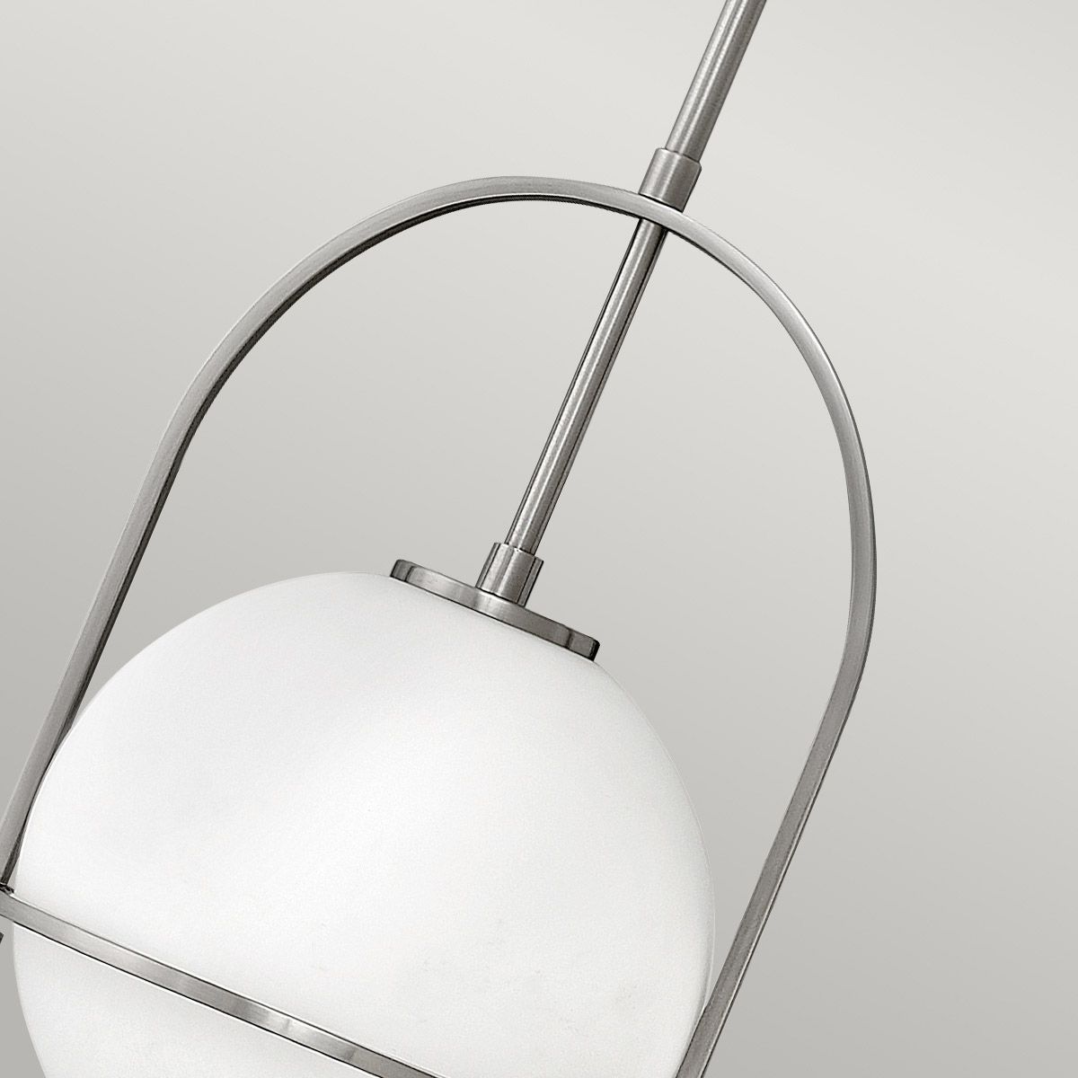 SOM 1 Light Pendant in Brushed Nickel with Opal Glass - ID 13662