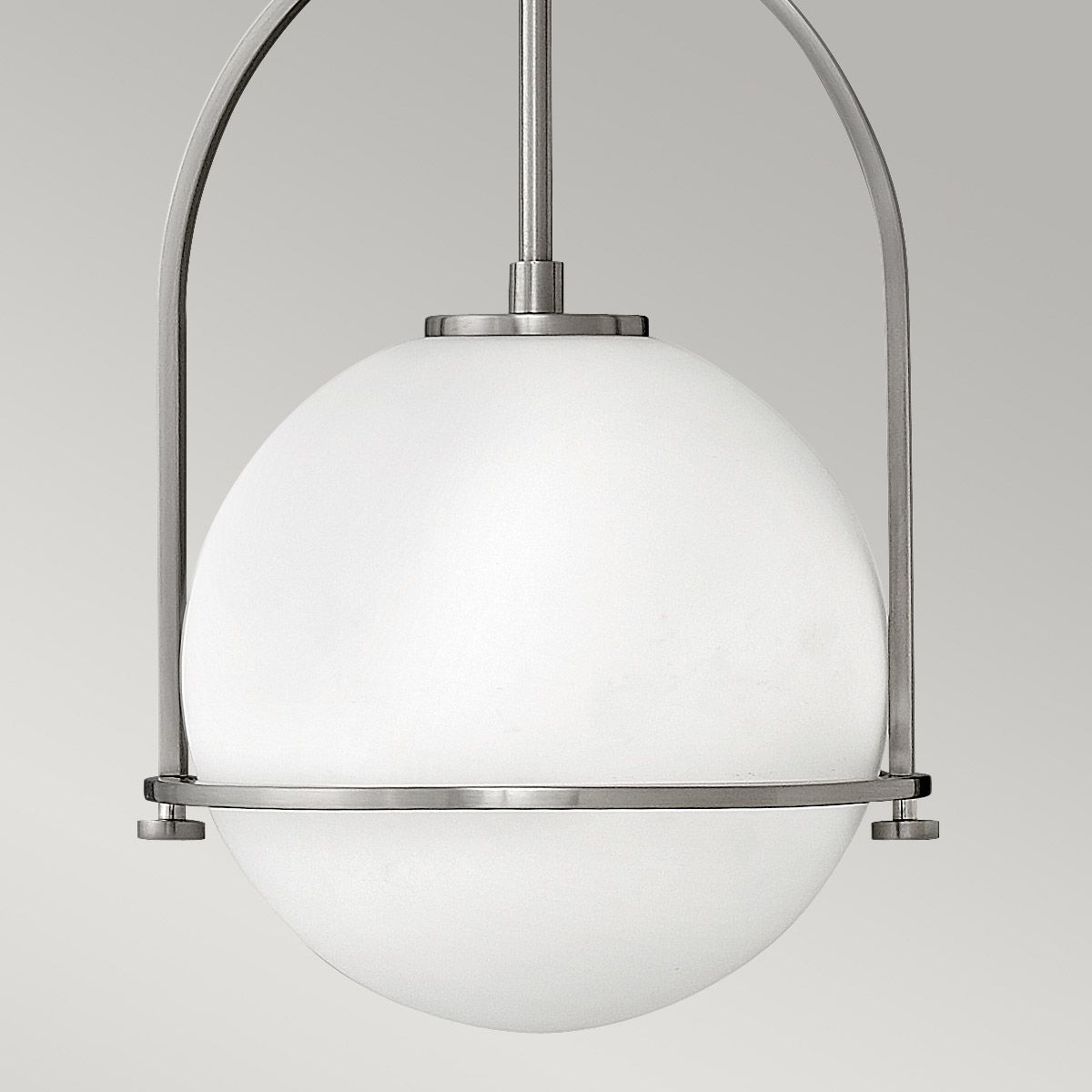 SOM 1 Light Pendant in Brushed Nickel with Opal Glass - ID 13662