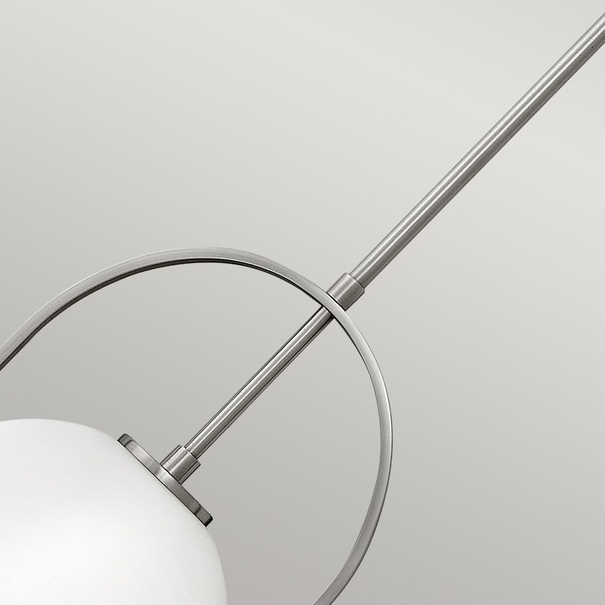 SOM 1 Light Pendant in Brushed Nickel with Opal Glass - ID 13662