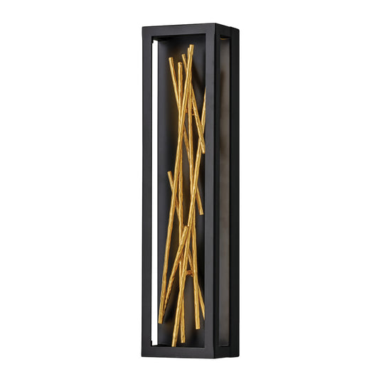 STX Black Metal & Guided Gold Integrated LED Flush Wall Light - ID 12612
