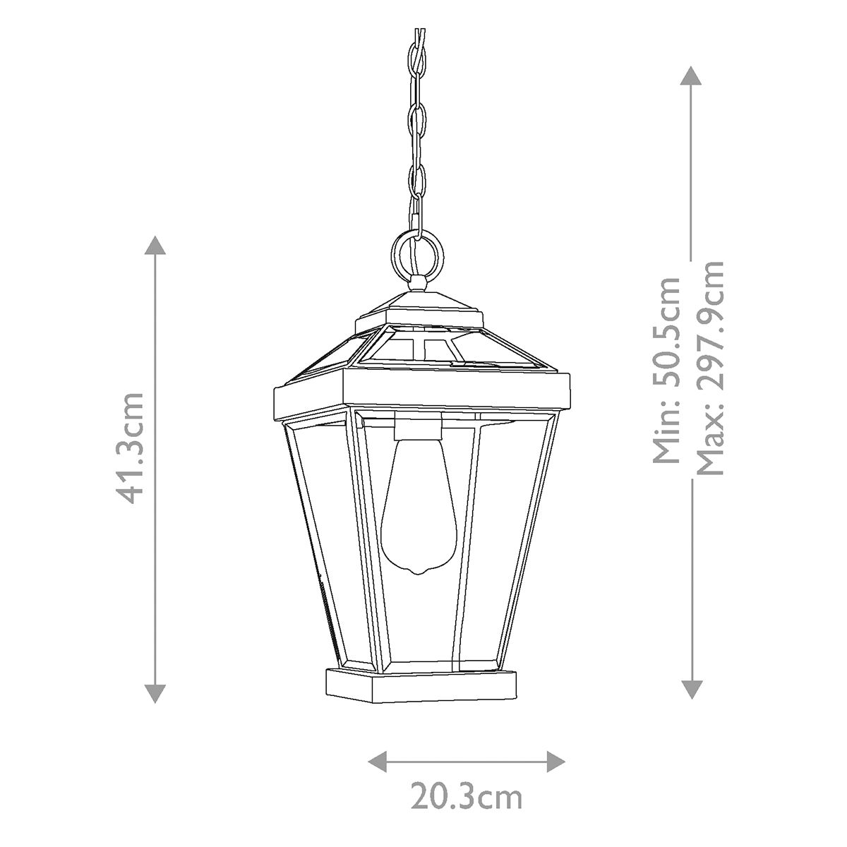 Vine Outdoor Chain Lantern Medium - ID 14845