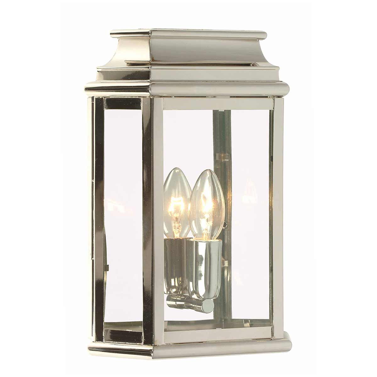 MAR Solid Brass 1 Light Outdoor Wall Lantern in Polished Nickel - ID 13381