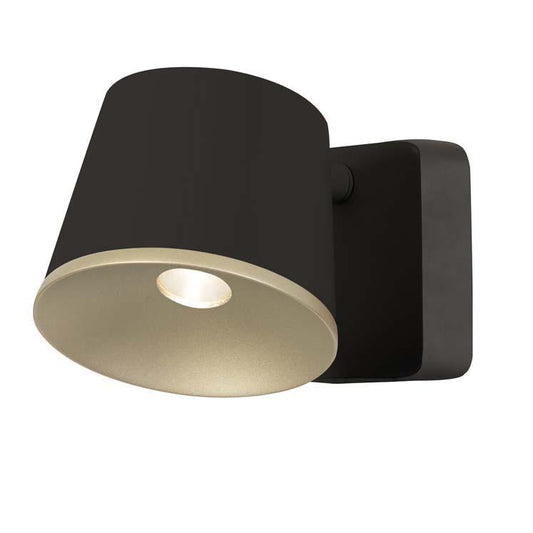 Halkin Modern LED Spotlight In Dark Brown With Gold Facia - ID 9145
