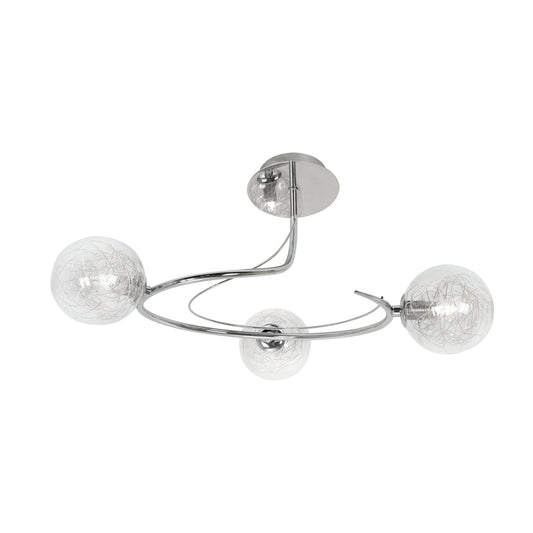 Gurney 3 Lamp Polished Chrome Spiral Ceiling Light - ID 9368