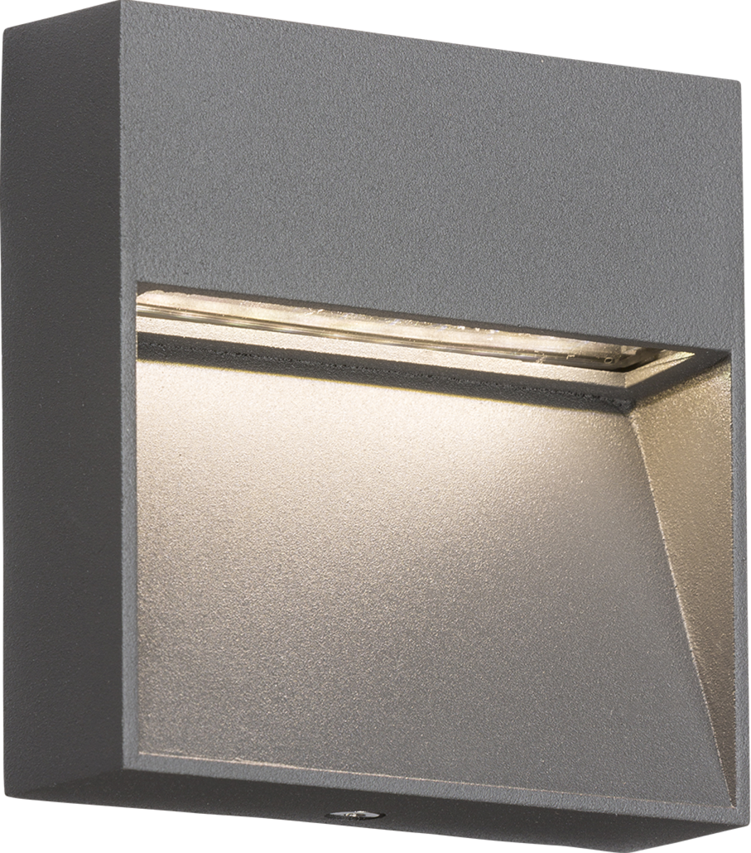 Small Square Outdoor Wall Light in Grey - ID 12378