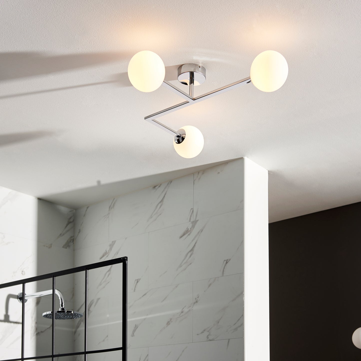 Contemporary Bathroom Chrome Angled Ceiling Light - ID 11675