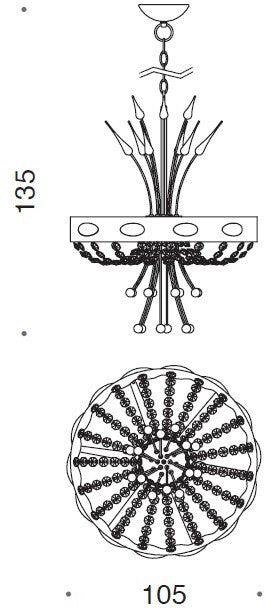 Elegance 15 Light Murano Glass Chandelier