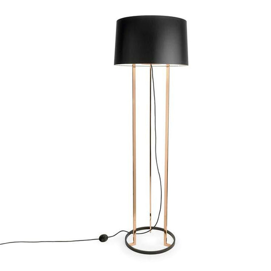 Becontree Copper and Black Floor Lamp with Shade - ID 8131