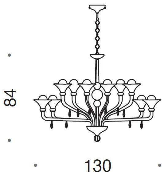 Supreme 2 Tier 12 Light Chandelier