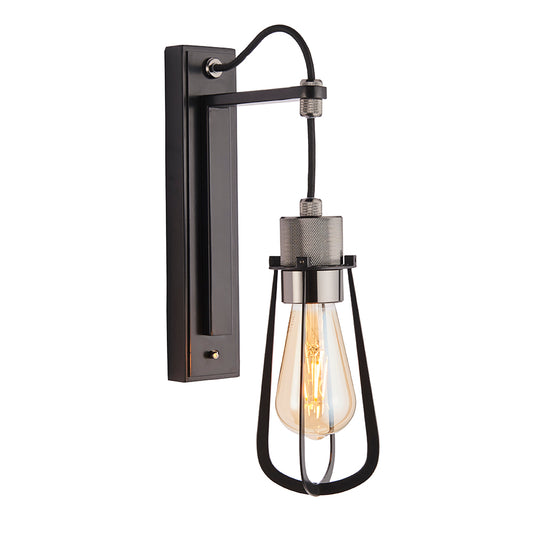 Black Chrome Knurled Wall Light - ID 11003