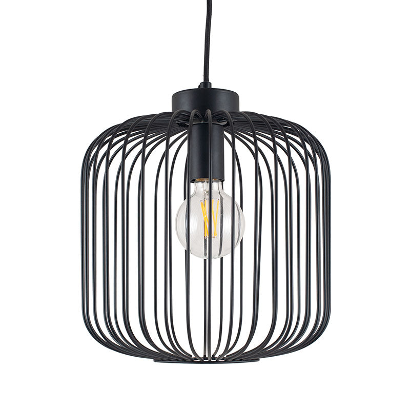 Culbokie Matt Black Metal Short Wire Pendant - ID 9867