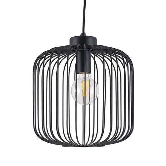 Culbokie Matt Black Metal Short Wire Pendant - ID 9867