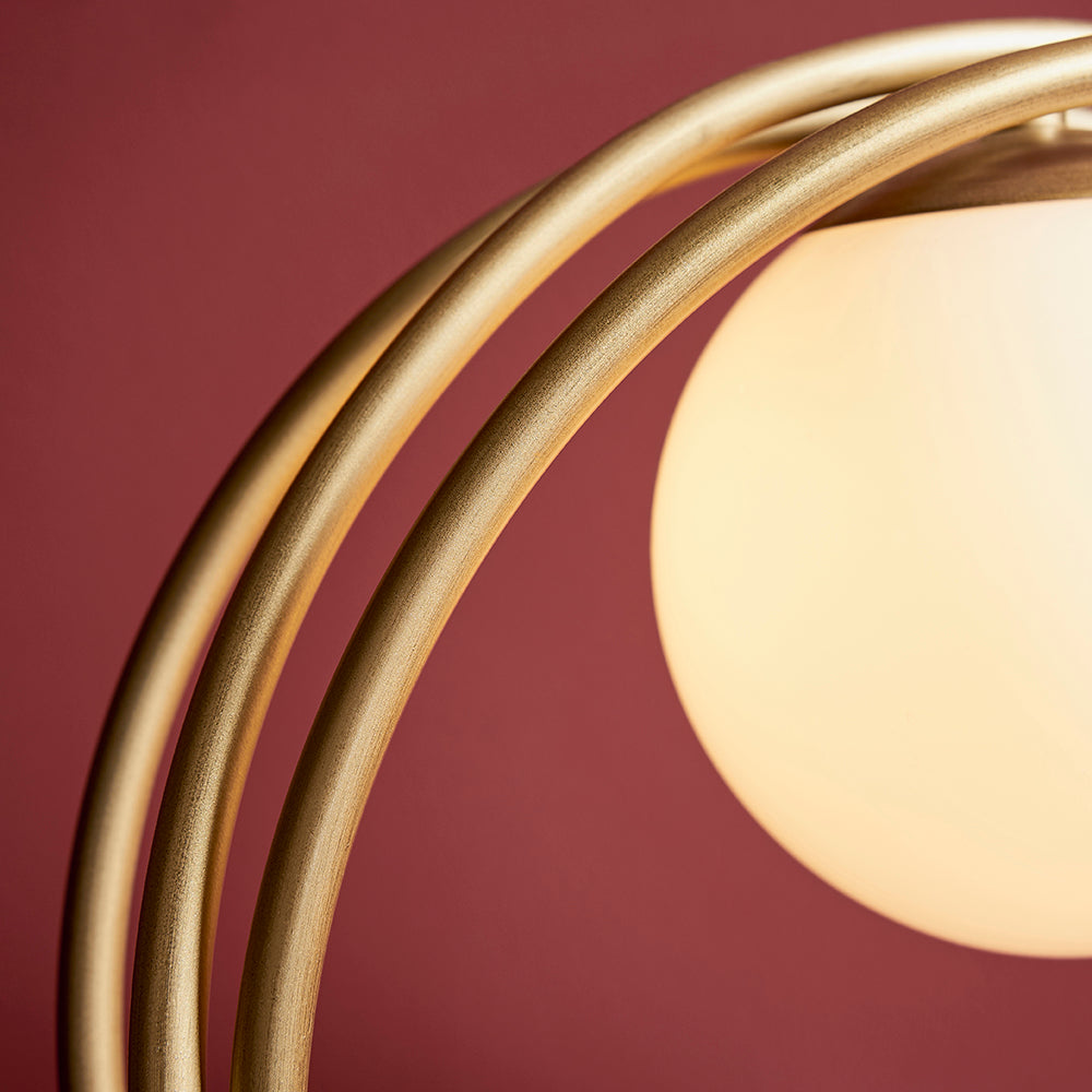Brushed Gold & Opal Glass Table Lamp - ID 11154