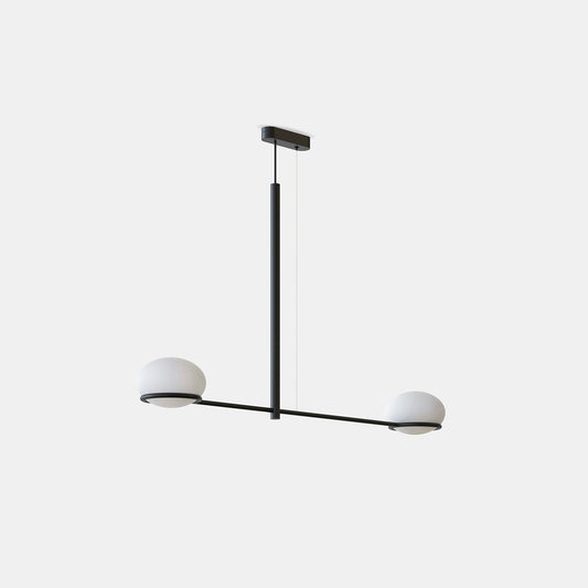 OCO Black Metal With Diffused Pebble Two Lamp Ceiling Light - ID 10724