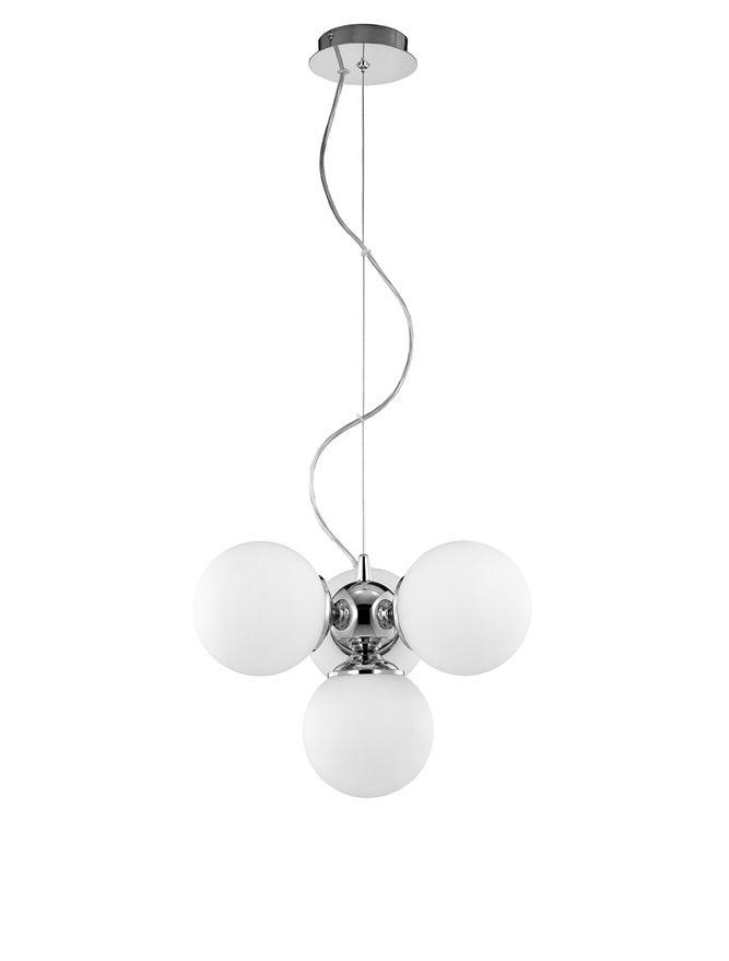 4 Lamp Chrome Ceiling Light With Opal Glass Spheres - ID 8512