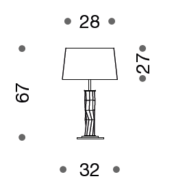 Becton Murano Glass 67cm Table Lamp - ID 8069