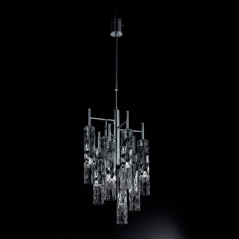 Bamboo Murano Glass 8 Light Suspension Chandeliers