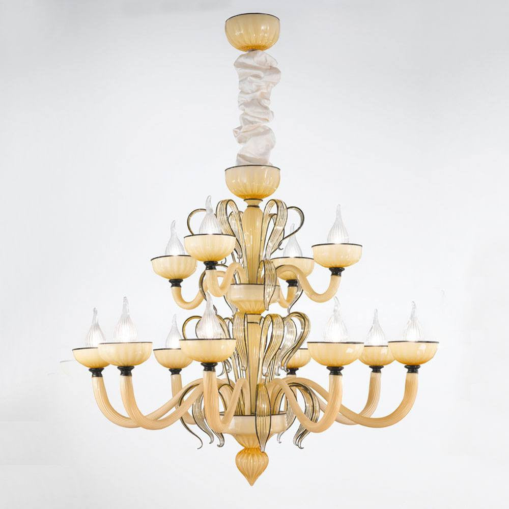 Epoque 2 Tiered Murano Glass Chandelier