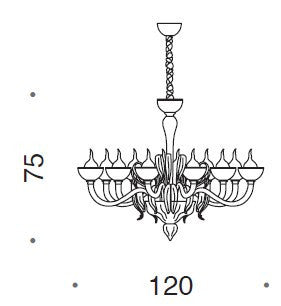 Epoque 12 Light Murano Glass Chandelier