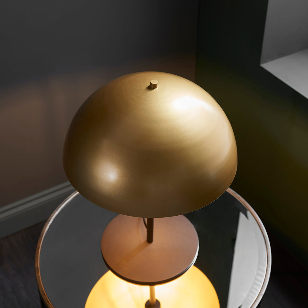 Mid-Century Style Soft Gold & Bronze Table Lamp - ID 11133