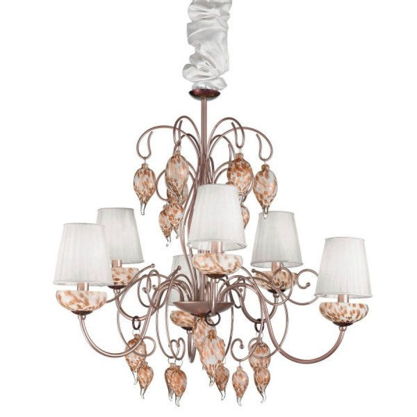 Royal Gala Murano Glass 6 Light Chandelier