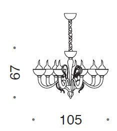 Epoque 8 Light Murano Glass Chandelier