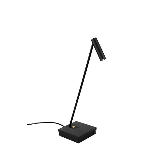 ELA Black & Brass Detail Elegant Directional Table Light With USB Device Charge - ID 10743