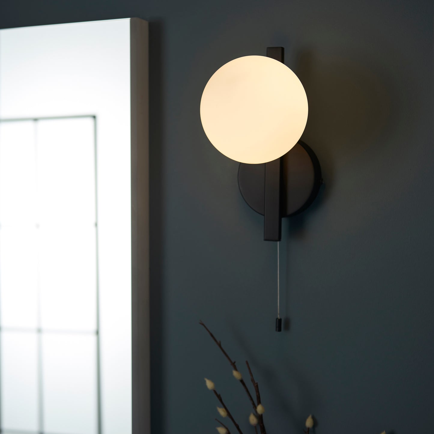 Contemporary Bathroom Matt Black Angled Wall Light - ID 11674