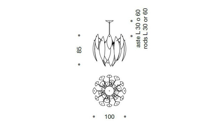 Paradise 100cm Murano Glass Chandelier