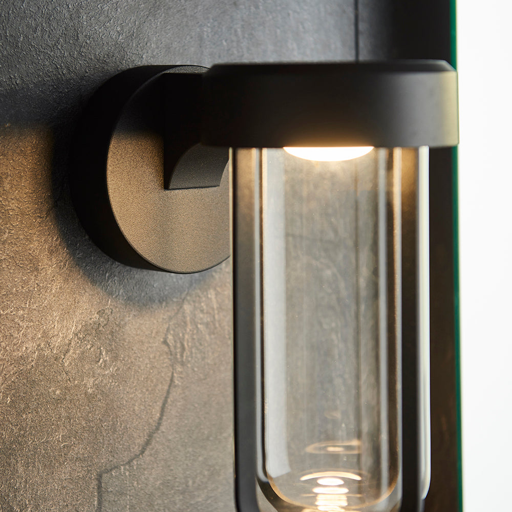 Die Cast IP44 LED Wall Light In Matt Black With Clear Glass  - ID 11074 - LOW STOCK, PLEASE CALL