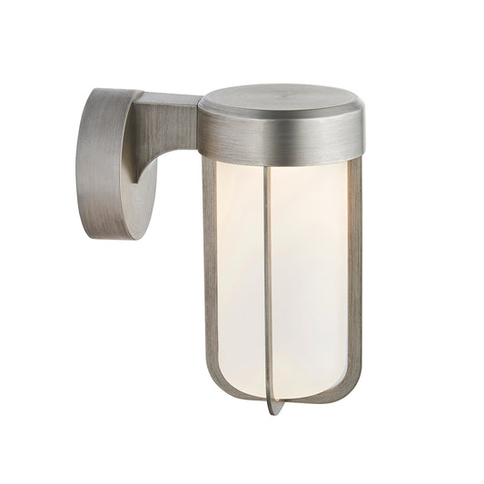 Die Cast IP44 LED Wall Light In Brushed Silver With Opal Glass  - ID 11070 - LOW STOCK, PLEASE CALL