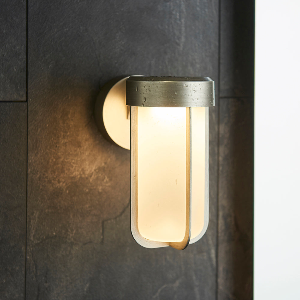 Die Cast IP44 LED Wall Light In Brushed Silver With Opal Glass  - ID 11070 - LOW STOCK, PLEASE CALL