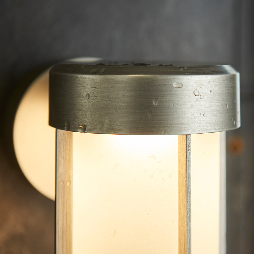 Die Cast IP44 LED Wall Light In Brushed Silver With Opal Glass  - ID 11070 - LOW STOCK, PLEASE CALL