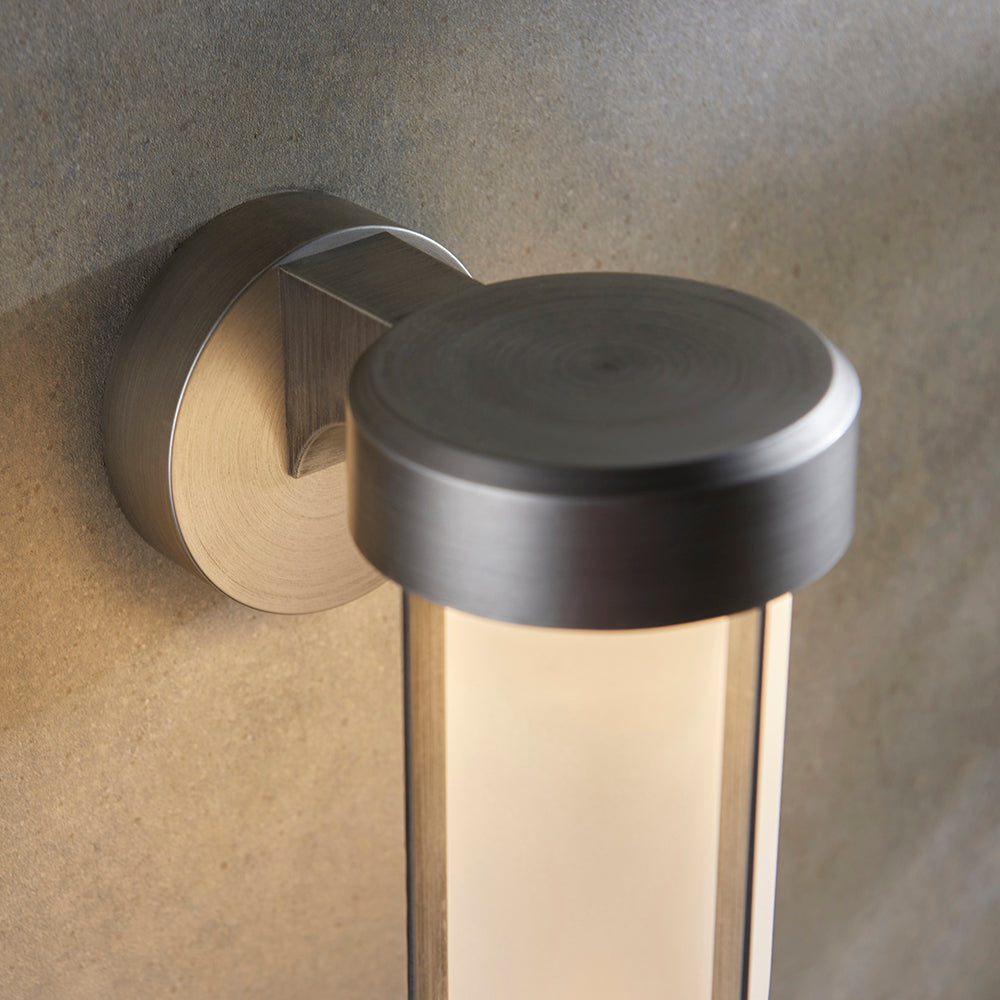 Die Cast IP44 LED Wall Light In Brushed Silver With Opal Glass  - ID 11070 - LOW STOCK, PLEASE CALL
