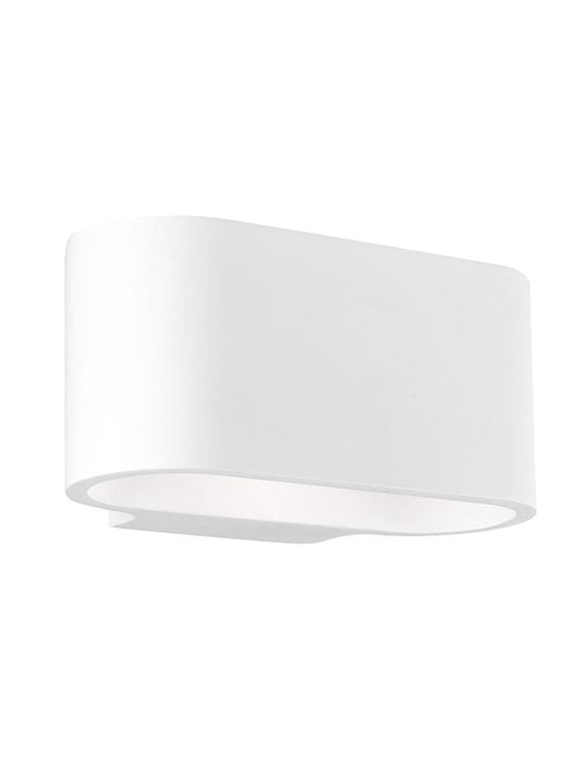 Curved Up & Down Light In White Gypsum - ID 11155