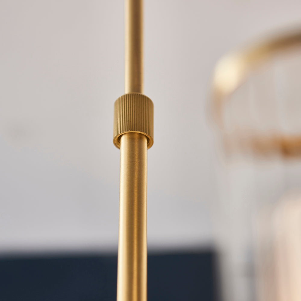 Frosted Glass & Satin Brass Twelve Lamp Semi-Flush Ceiling Light - ID 11008