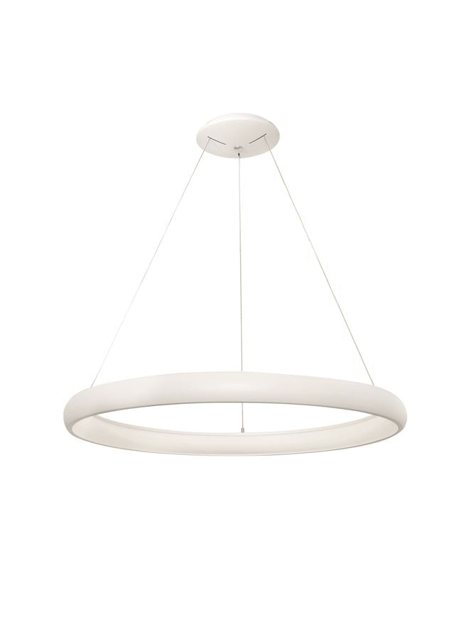 ALB Sandy White Aluminium & Acrylic Dimmable Inner Light Ring Pendant Medium - ID 9453