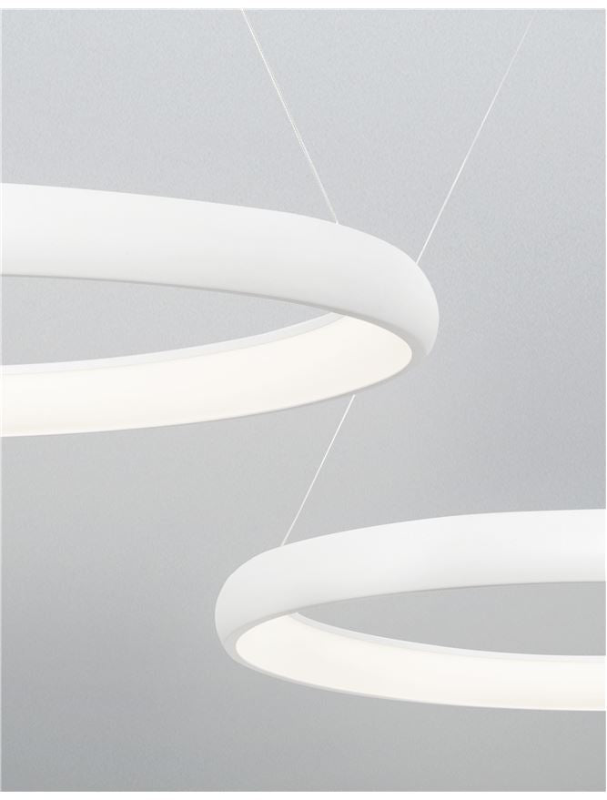 ALB Sandy White Aluminium & Acrylic Dimmable Inner Light Ring Pendant Medium - ID 9453