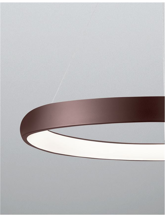 ALB Coffee Brown Aluminium & Acrylic Dimmable Inner Light Ring Pendant Large - ID 10341