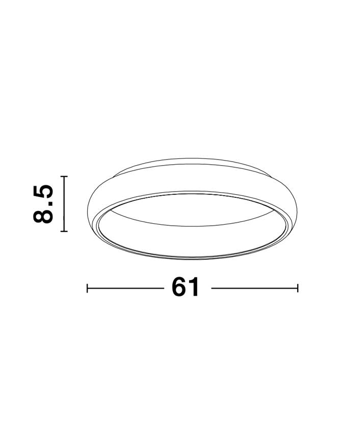 ALB Sandy Grey Aluminium & Acrylic Dimmable Inner Light Ring Flush Medium - ID 10385