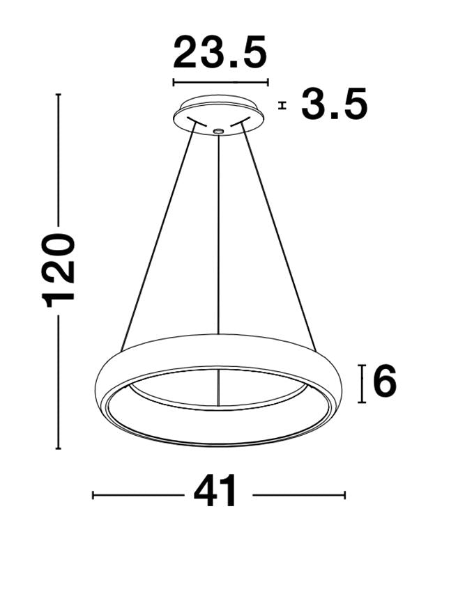 ALB Sandy White Aluminium & Acrylic Dimmable Inner Light Ring Pendant Small - ID 10374