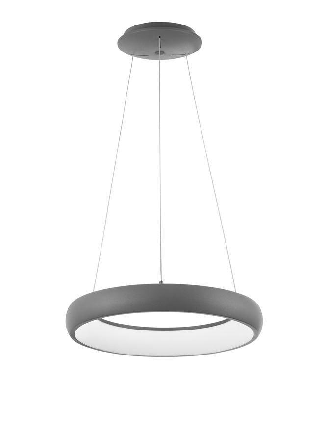 ALB Sandy Grey Aluminium & Acrylic Dimmable Inner Light Ring Pendant Small - ID 10375